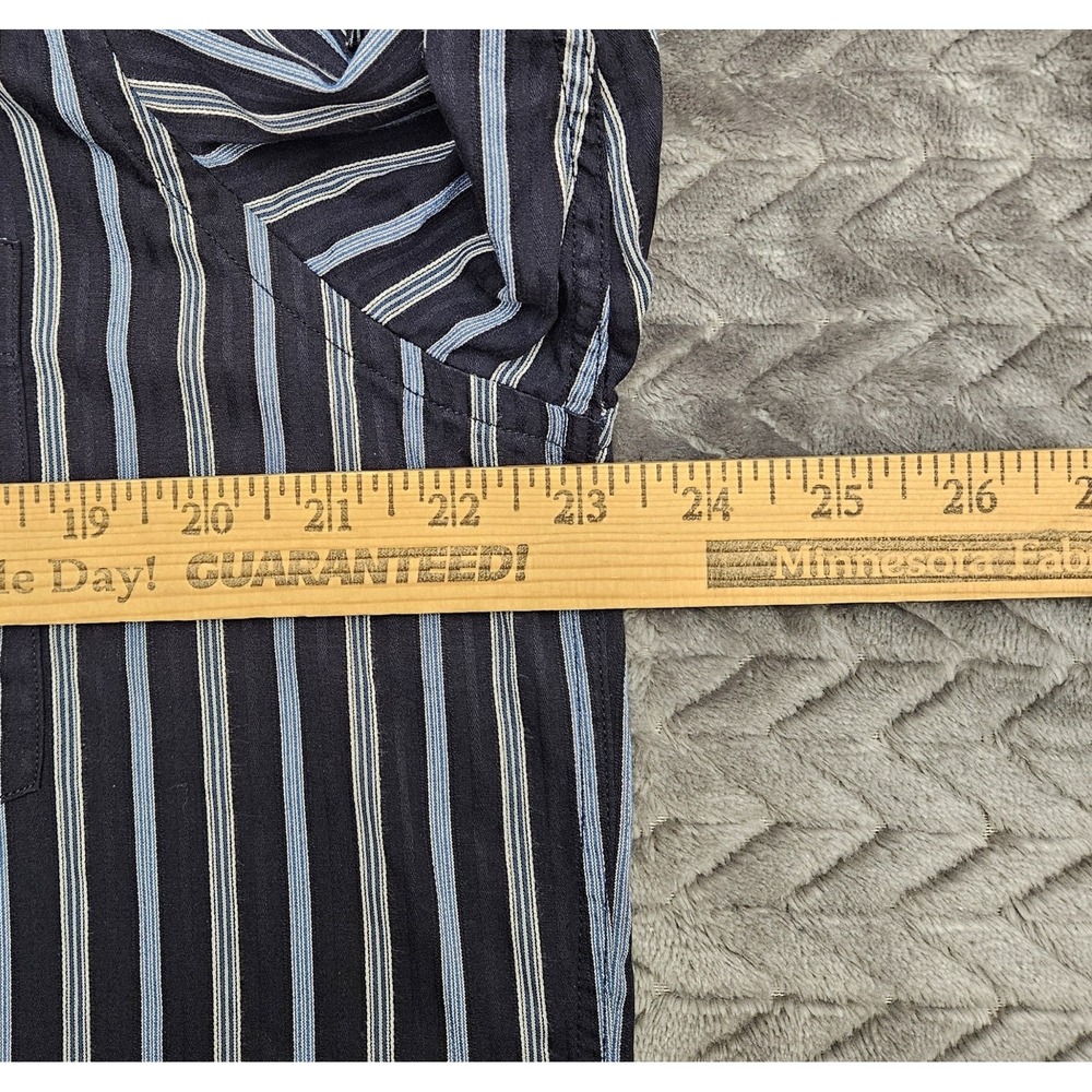 Bugatchi‎ Uomo Men's Blue 100% Cotton Striped Long Sleeve Shirt Size Large - Picture 9 of 10
